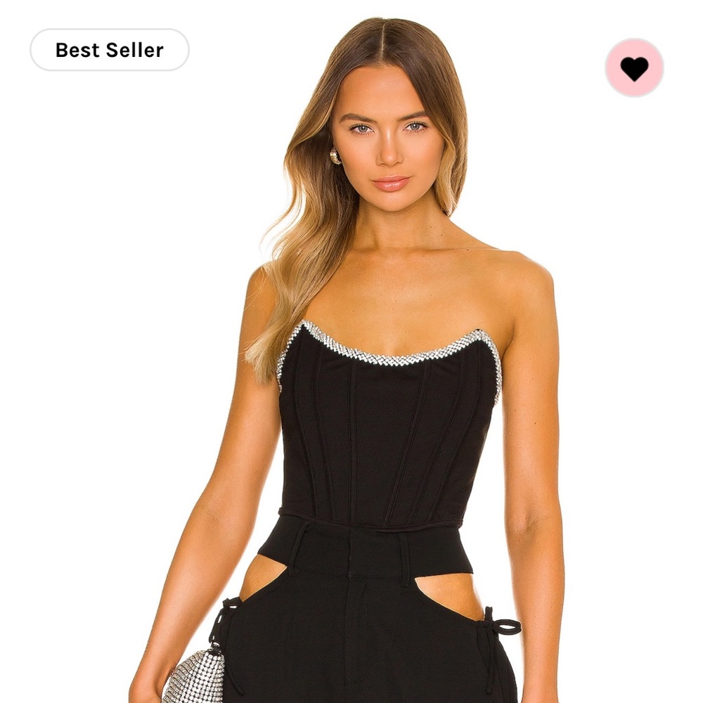 h:ours Sandy black corset top